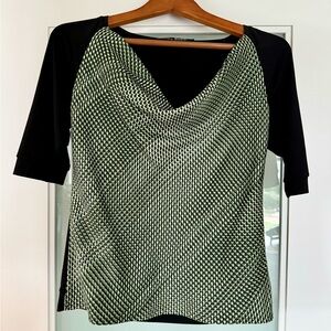 Lida Baday silk elbow length top size 8